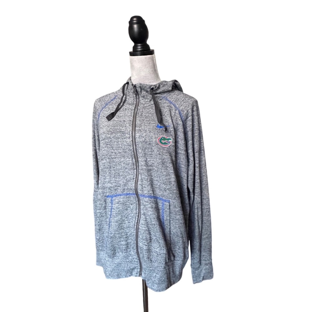 Nike Florida Gators Full Zip Hoodie Womens XL Gray Blue Contrast Stitch Jacket